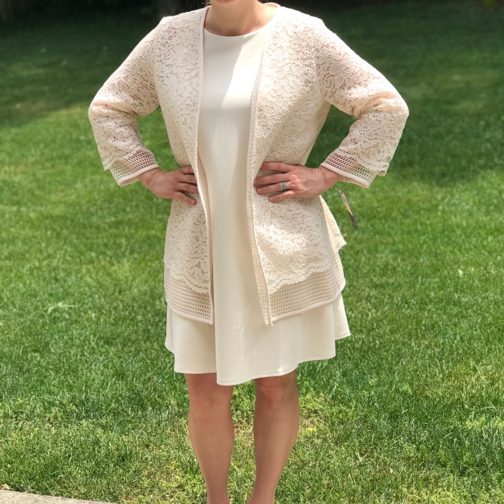 NWT beautiful light peach/ pink lace jacket
